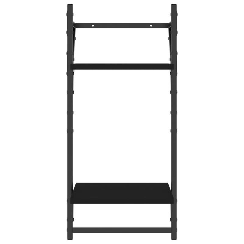 Casa si Gradina - Mobilier - Biblioteci si rafturi - Rafturi - Set rafturi perete cu bare, 4 buc. negru lemn prelucrat - Infinity.ro
