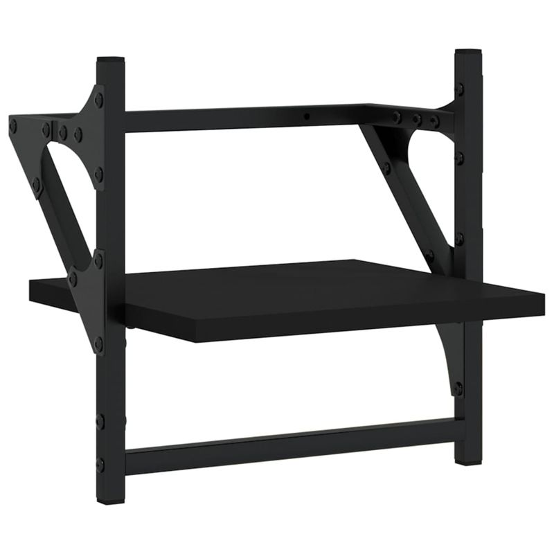 Casa si Gradina - Mobilier - Biblioteci si rafturi - Rafturi - Set rafturi perete cu bare, 4 buc. negru lemn prelucrat - Infinity.ro
