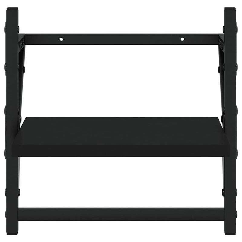 Casa si Gradina - Mobilier - Biblioteci si rafturi - Rafturi - Set rafturi perete cu bare, 4 buc. negru lemn prelucrat - Infinity.ro