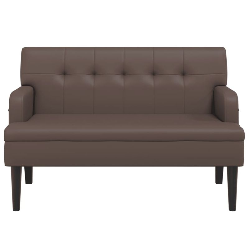 Casa si Gradina - Mobilier - Canapele si coltare - Banchete - Bancheta cu spatar, maro, 112x65,5x75 cm, piele ecologica - Infinity.ro