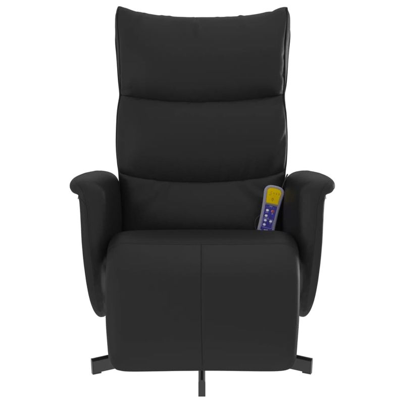 Ingrijire personala si Cosmetice - Sanatate si wellness - Articole wellness - Fotolii de masaj - Fotoliu de masaj rabatabil, cu taburet, negru, piele ecologica - Infinity.ro