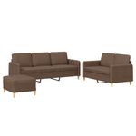 Casa si Gradina - Mobilier - Seturi de mobilier - Seturi living - Set de canapele cu perne, 3 piese, maro, textil - Infinity.ro