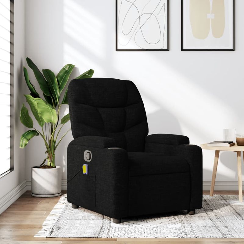 Ingrijire personala si Cosmetice - Sanatate si wellness - Articole wellness - Fotolii de masaj - Fotoliu de masaj rabatabil, negru, material textil - Infinity.ro
