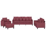 Casa si Gradina - Mobilier - Seturi de mobilier - Seturi living - Set canapea cu perne, 4 piese, rosu vin, material textil - Infinity.ro