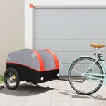 Sport si Outdoor - Ciclism - Accesorii pentru biciclete - Remorci biciclete - Remorca pentru biciclete, negru și portocaliu, 45 kg, fier, mărime 133x68x68 cm - Infinity.ro