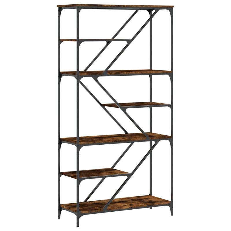 Casa si Gradina - Mobilier - Biblioteci si rafturi - Biblioteci - Biblioteca, stejar fumuriu, 91x36x176 cm, lemn prelucrat/otel - Infinity.ro