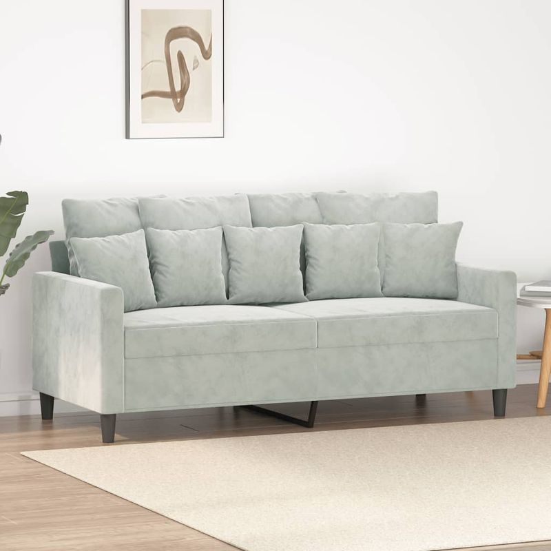 Casa si Gradina - Mobilier - Canapele si coltare - Canapele - Canapea cu 2 locuri, gri deschis, 140 cm, catifea - Infinity.ro