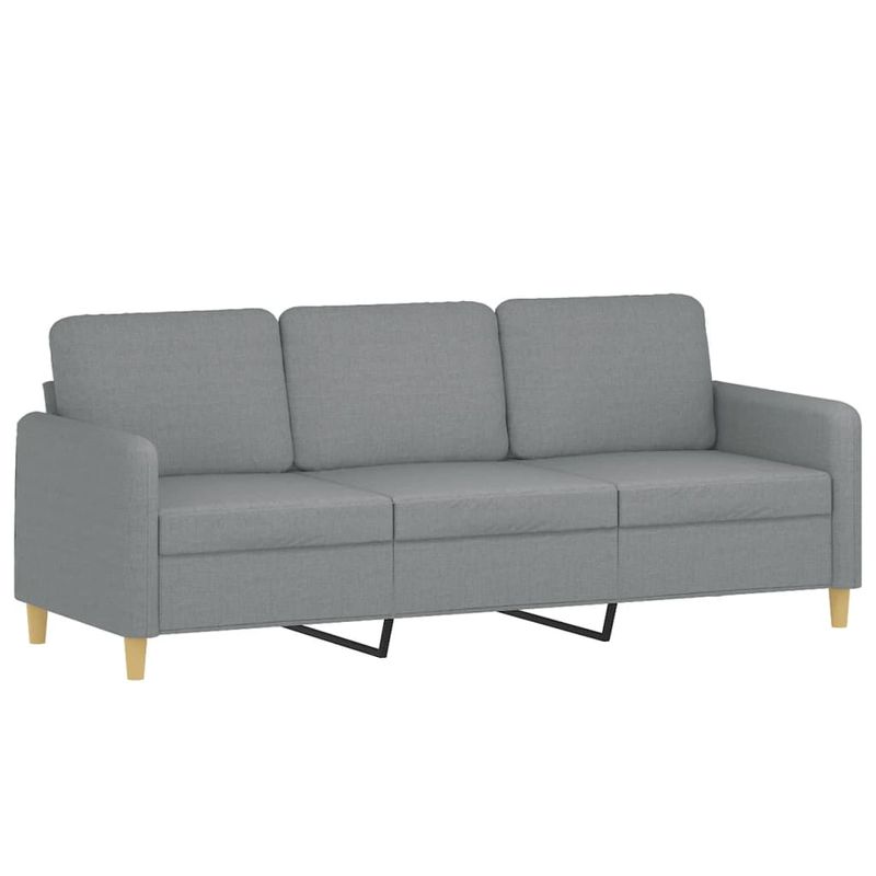 Casa si Gradina - Mobilier - Seturi de mobilier - Seturi living - Set de canapele cu perne, 4 piese, gri deschis, material textil - Infinity.ro