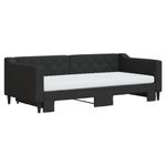 Casa si Gradina - Mobilier - Paturi si accesorii - Paturi - Pat de zi cu extensie si saltele, negru, 90x190 cm, textil - Infinity.ro