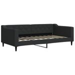 Casa si Gradina - Mobilier - Paturi si accesorii - Paturi - Pat de zi cu extensie si saltele, negru, 90x190 cm, textil - Infinity.ro