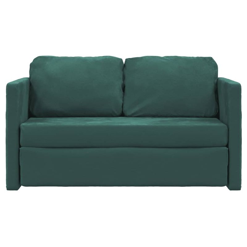 Casa si Gradina - Mobilier - Canapele si coltare - Canapele - Canapea extensibila de podea 2 in 1, verde inchis, 122x204x55cm - Infinity.ro