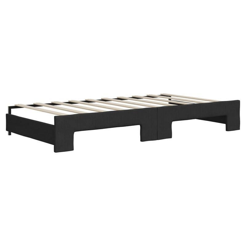 Casa si Gradina - Mobilier - Paturi si accesorii - Paturi - Pat de zi cu extensie si saltele, negru, 90x190 cm, textil - Infinity.ro