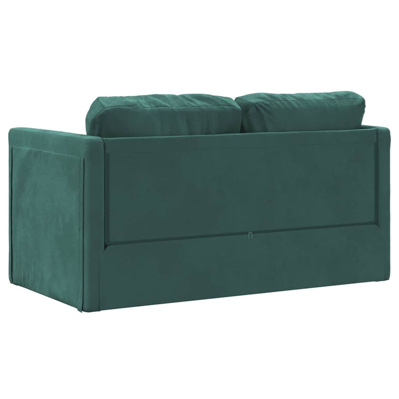 Casa si Gradina - Mobilier - Canapele si coltare - Canapele - Canapea extensibila de podea 2 in 1, verde inchis, 122x204x55cm - Infinity.ro