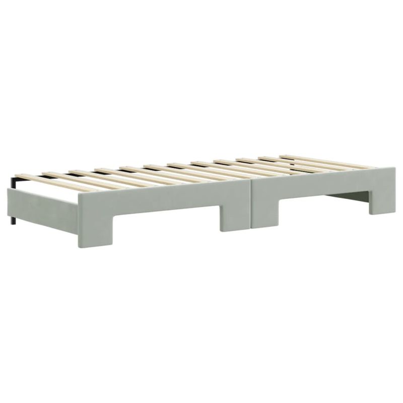 Casa si Gradina - Mobilier - Paturi si accesorii - Paturi - Pat de zi cu extensie si sertare, gri deschis 90x200 cm catifea - Infinity.ro