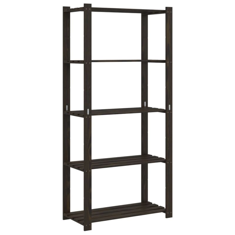 Casa si Gradina - Mobilier - Biblioteci si rafturi - Rafturi - Suport depozitare 5 niveluri negru 80x38x170 cm lemn masiv pin - Infinity.ro