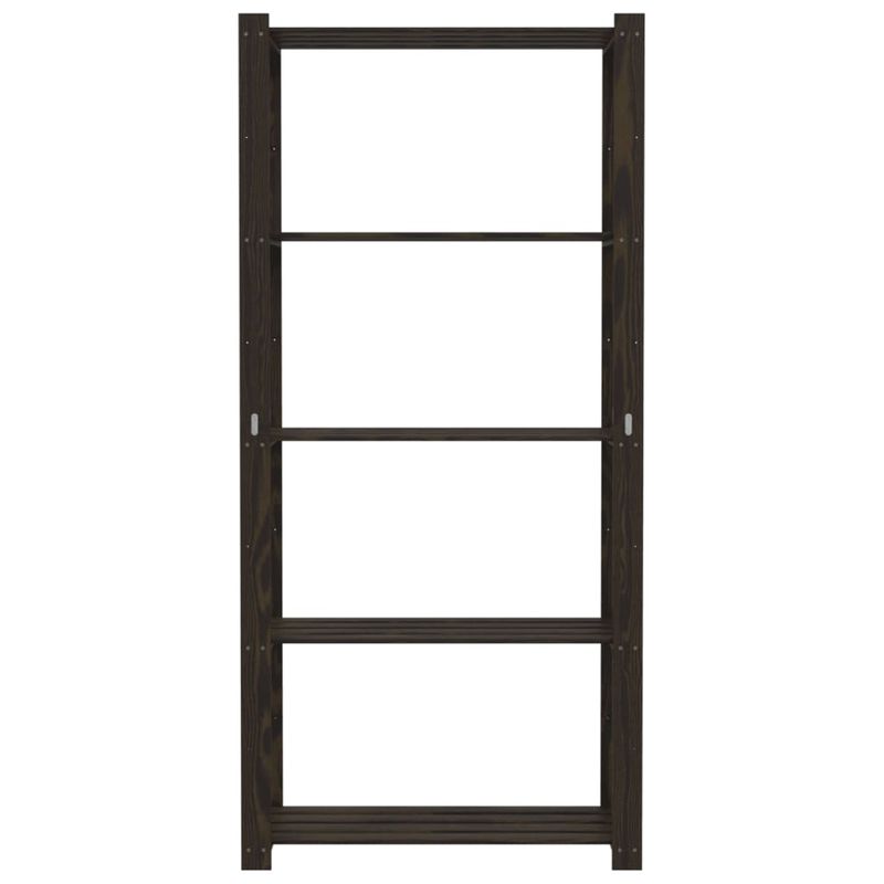 Casa si Gradina - Mobilier - Biblioteci si rafturi - Rafturi - Suport depozitare 5 niveluri negru 80x38x170 cm lemn masiv pin - Infinity.ro