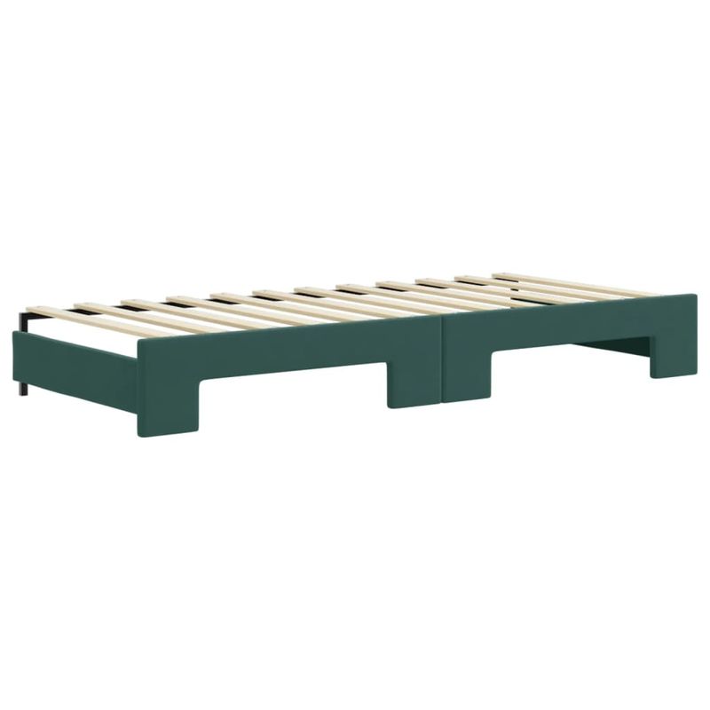 Casa si Gradina - Mobilier - Paturi si accesorii - Paturi - Pat de zi cu extensie si sertare verde inchis 80x200 cm catifea - Infinity.ro