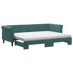 Casa si Gradina - Mobilier - Paturi si accesorii - Paturi - Pat de zi cu extensie si saltele verde inchis 80x200 cm catifea - Infinity.ro
