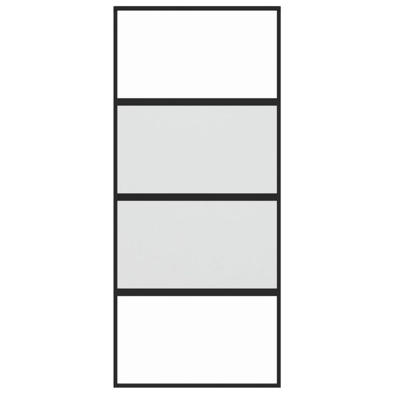 Casa si Gradina - Constructii - Usi interior, exterior si garaj - Usi garaj - Usa glisanta, negru, 90x205 cm, sticla securizata si aluminiu - Infinity.ro