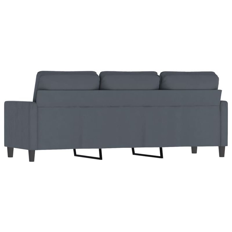 Casa si Gradina - Mobilier - Canapele si coltare - Canapele - Canapea cu 3 locuri, gri inchis, 180 cm, material catifea - Infinity.ro