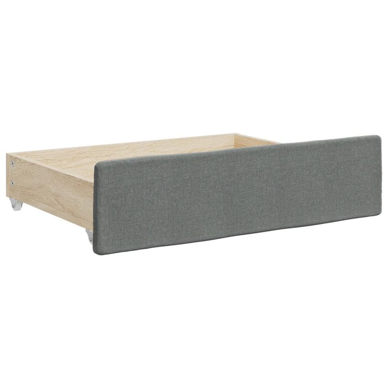 Casa si Gradina - Mobilier - Paturi si accesorii - Paturi - Pat de zi cu extensie si sertare, gri inchis, 100x200 cm textil - Infinity.ro