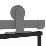 Casa si Gradina - Constructii - Usi interior, exterior si garaj - Usi garaj - Usa glisanta, negru, 90x205 cm, sticla securizata si aluminiu - Infinity.ro