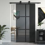 Casa si Gradina - Constructii - Usi interior, exterior si garaj - Usi interior - Usa glisanta, negru, 102,5x205 cm, sticla securizata/aluminiu - Infinity.ro