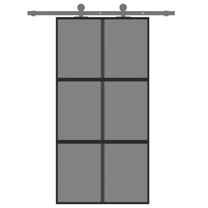 Casa si Gradina - Constructii - Usi interior, exterior si garaj - Usi garaj - Usa glisanta, negru, 102,5x205 cm, sticla securizata/aluminiu - Infinity.ro