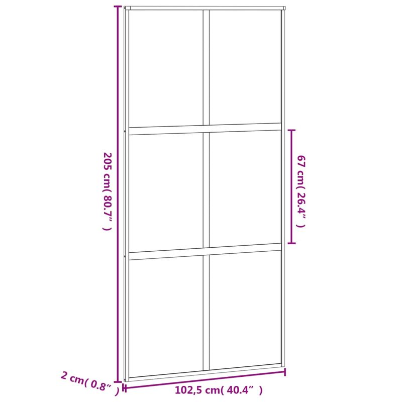 Casa si Gradina - Constructii - Usi interior, exterior si garaj - Usi interior - Usa glisanta, negru, 102,5x205 cm, sticla securizata/aluminiu - Infinity.ro