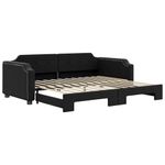 Casa si Gradina - Mobilier - Paturi si accesorii - Paturi - Pat de zi cu extensie, negru, 90x200 cm, textil - Infinity.ro