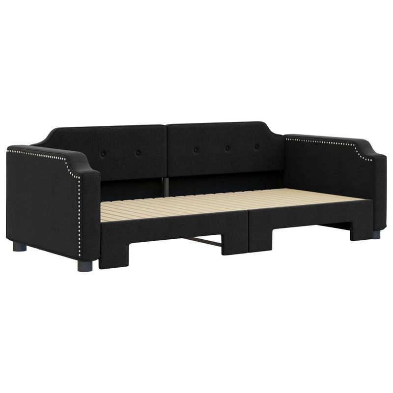 Casa si Gradina - Mobilier - Paturi si accesorii - Paturi - Pat de zi cu extensie, negru, 90x200 cm, textil - Infinity.ro