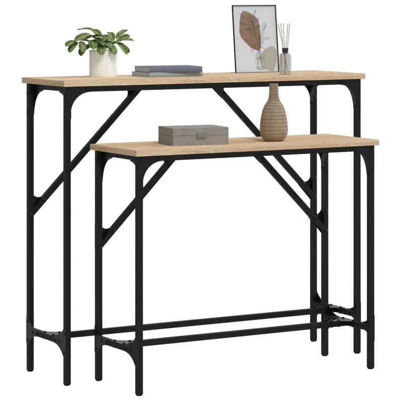 Casa si Gradina - Mobilier - Mese si birouri - Mese living - Masute console, 2 buc., stejar sonoma, lemn compozit - Infinity.ro