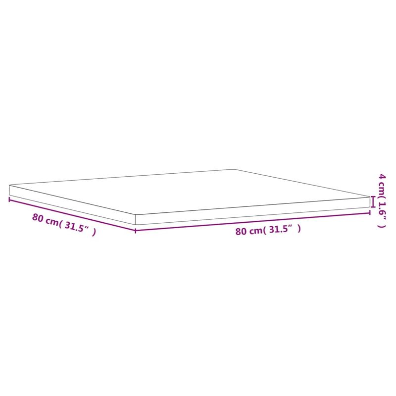 Casa si Gradina - Mobilier - Feronerie si accesorii mobila - Blat de masa patrat, 80x80x4 cm, lemn masiv de fag, maro - Infinity.ro
