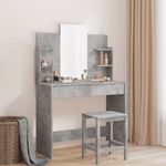 Casa si Gradina - Mobilier - Comode si corpuri - Masute de toaleta - Masa de toaleta cu oglinda, gri beton, 96x39x142 cm - Infinity.ro