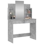 Casa si Gradina - Mobilier - Comode si corpuri - Masute de toaleta - Masa de toaleta cu oglinda, gri beton, 96x39x142 cm - Infinity.ro