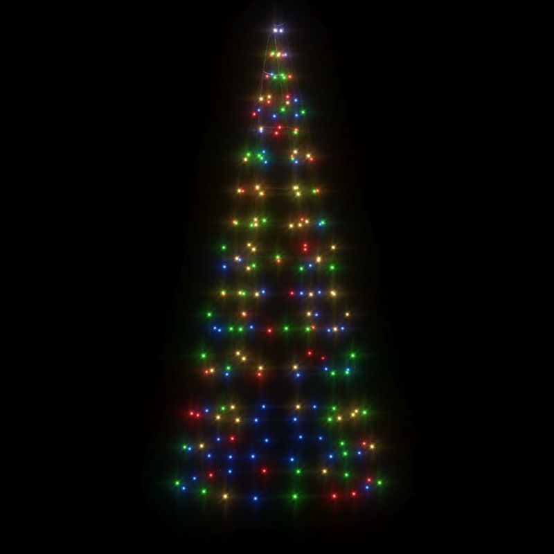 Casa si Gradina - Decoratiuni - Decoratiuni de sezon - Lumina brad de Craciun pe catarg 200 LED-uri multicolor 180 cm - Infinity.ro