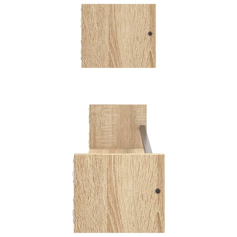 Casa si Gradina - Mobilier - Biblioteci si rafturi - Rafturi - Rafturi de perete cu bare, 2 buc, stejar sonoma, 80x16x14 cm - Infinity.ro