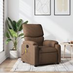 Ingrijire personala si Cosmetice - Sanatate si wellness - Articole wellness - Fotolii de masaj - Fotoliu de masaj rabatabil, maro, material textil - Infinity.ro