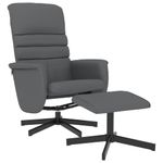 Casa si Gradina - Mobilier - Scaune si fotolii - Fotolii - Fotoliu rabatabil cu taburet, gri, piele ecologica - Infinity.ro