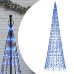 Casa si Gradina - Decoratiuni - Decoratiuni de sezon - Lumina brad de Craciun pe catarg 1534 LED-uri albastru 500 cm - Infinity.ro