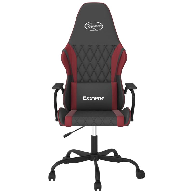 PC, gaming si accesorii - Gaming - Accesorii gaming - Scaune gaming - Scaun de gaming de masaj, negru si rosu vin, piele ecologica - Infinity.ro