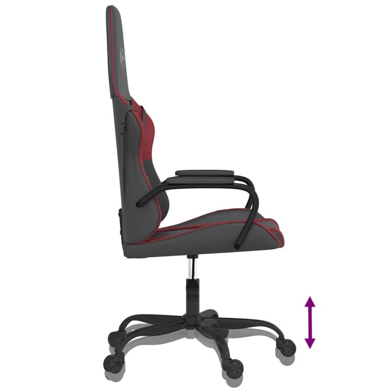 PC, gaming si accesorii - Gaming - Accesorii gaming - Scaune gaming - Scaun de gaming de masaj, negru si rosu vin, piele ecologica - Infinity.ro