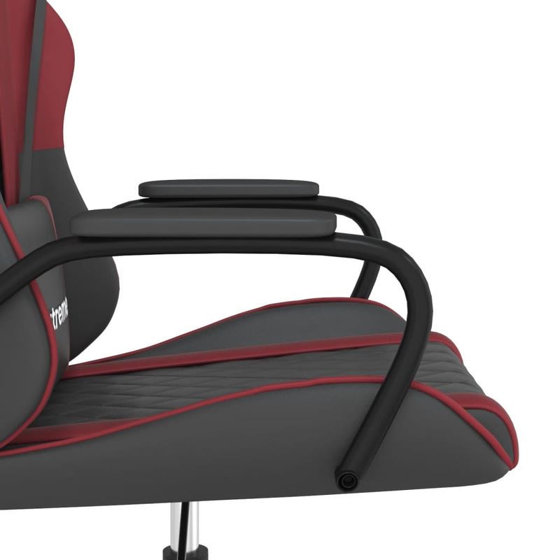 PC, gaming si accesorii - Gaming - Accesorii gaming - Scaune gaming - Scaun de gaming de masaj, negru si rosu vin, piele ecologica - Infinity.ro