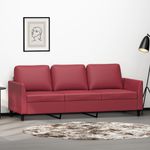 Casa si Gradina - Mobilier - Canapele si coltare - Canapele - Canapea cu 3 locuri, rosu vin, 180 cm, piele ecologica - Infinity.ro