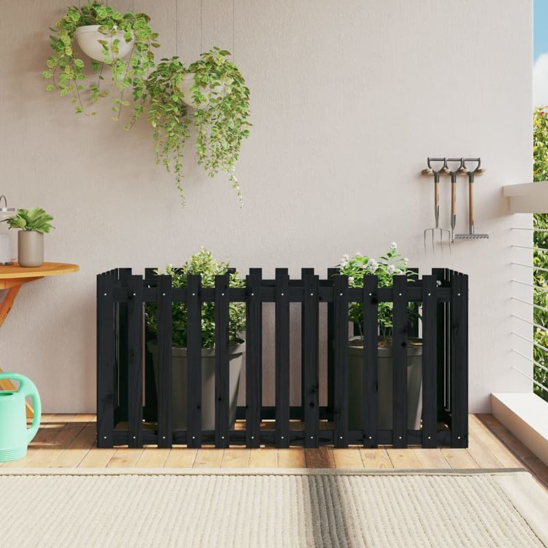 Casa si Gradina - Gradinarit si plante - Plante si ghivece - Ghivece si suporturi - Pat inaltat gradina design gard 150x50x70 cm lemn de pin tratat - Infinity.ro