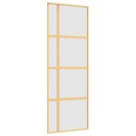 Casa si Gradina - Constructii - Usi interior, exterior si garaj - Usi interior - Usa glisanta, auriu, 76x205 cm, sticla ESG mata si aluminiu - Infinity.ro