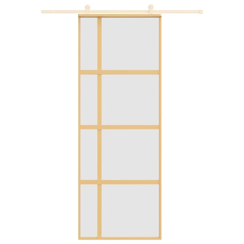 Casa si Gradina - Constructii - Usi interior, exterior si garaj - Usi interior - Usa glisanta, auriu, 76x205 cm, sticla ESG mata si aluminiu - Infinity.ro
