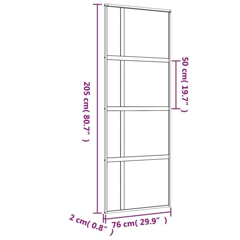 Casa si Gradina - Constructii - Usi interior, exterior si garaj - Usi interior - Usa glisanta, auriu, 76x205 cm, sticla ESG mata si aluminiu - Infinity.ro