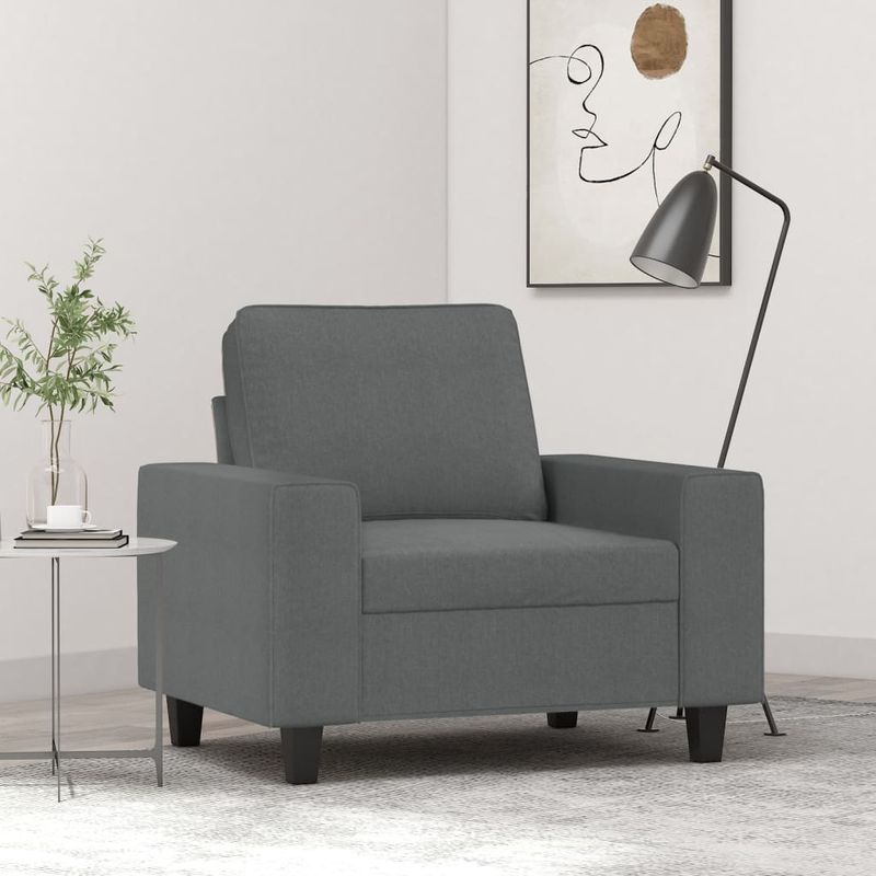 Casa si Gradina - Mobilier - Scaune si fotolii - Fotolii - Fotoliu canapea, gri inchis, 60 cm, material textil - Infinity.ro