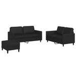 Casa si Gradina - Mobilier - Seturi de mobilier - Seturi living - Set de canapele cu perne, 3 piese, negru, piele ecologica - Infinity.ro